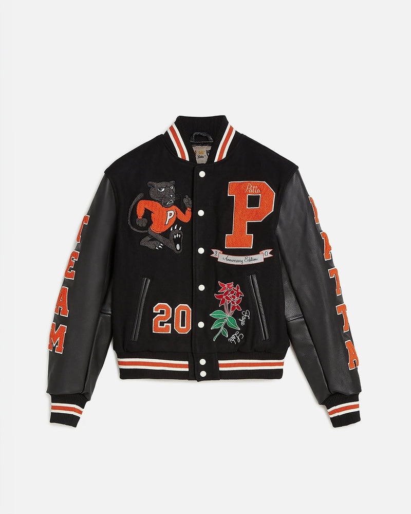Patta 20th Anniversary Varsity Jacket (Black) - Patta