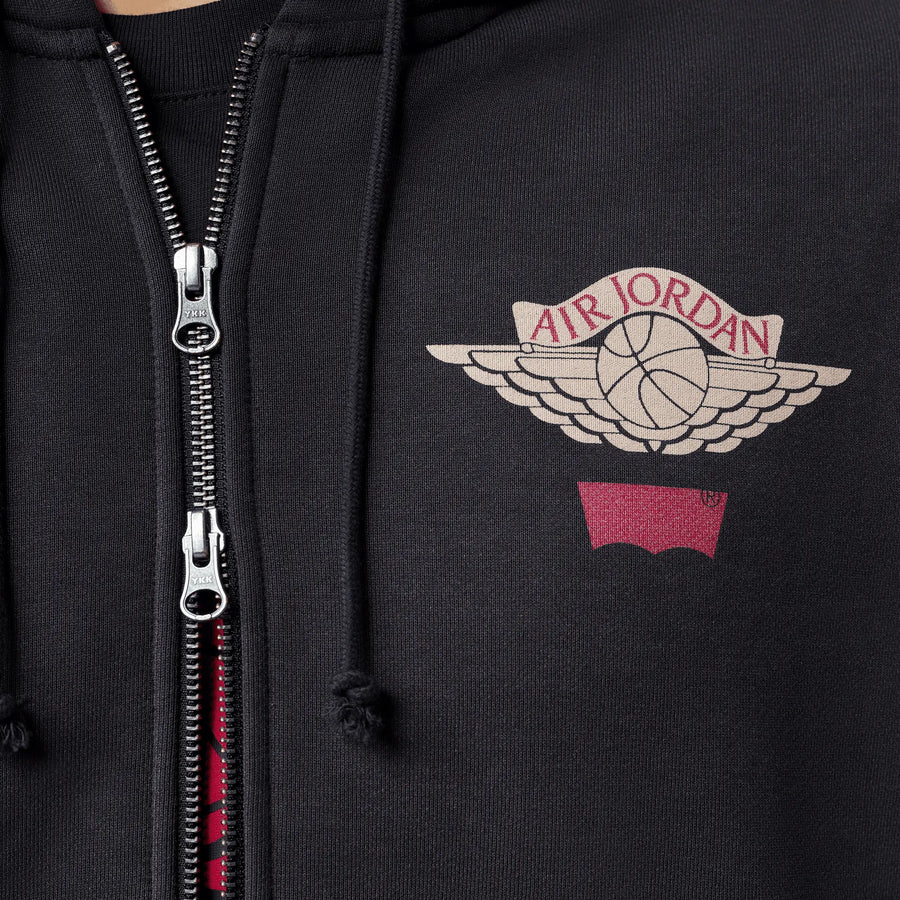 Jordan x Levi's ® Zip Hoodie ''Black'' (Black/Pale Ivory/Gym Red) Jordan