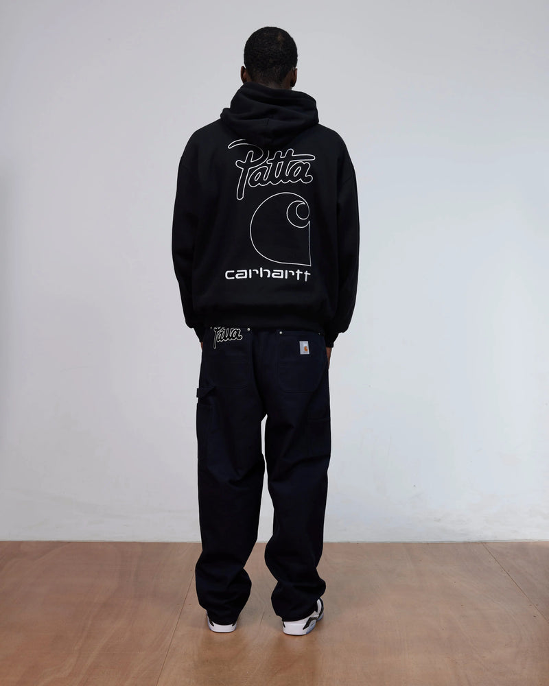 Patta x Carhartt Hooded Sweatshirt (Black) Patta x Carhartt