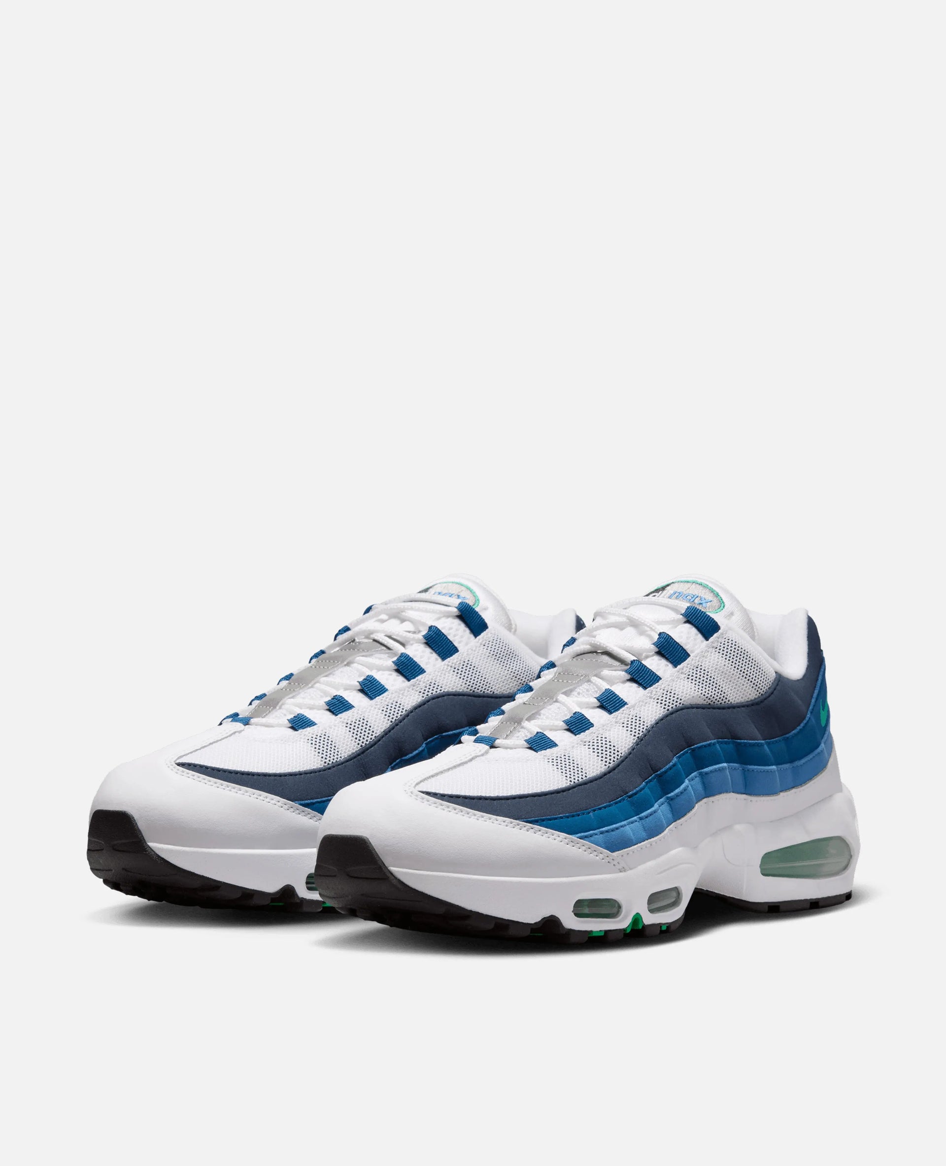 Nike Air Max 95 Big Bubble (White/Emerald Green-Lake Blue-French Blue-Obsidian-Black) Nike