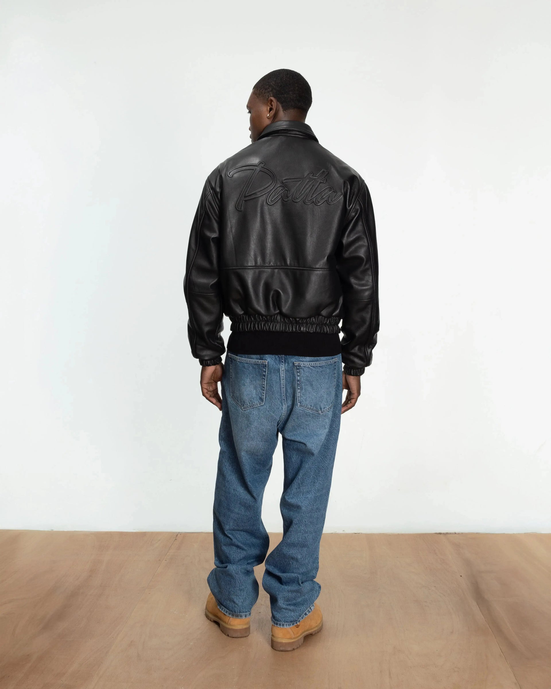 Patta Leather Bomber Jacket (Black) Patta