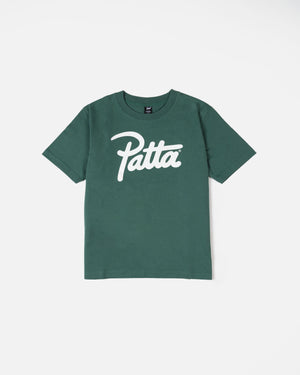 Patta Script Logo Kids T-Shirt (Bistro Green)