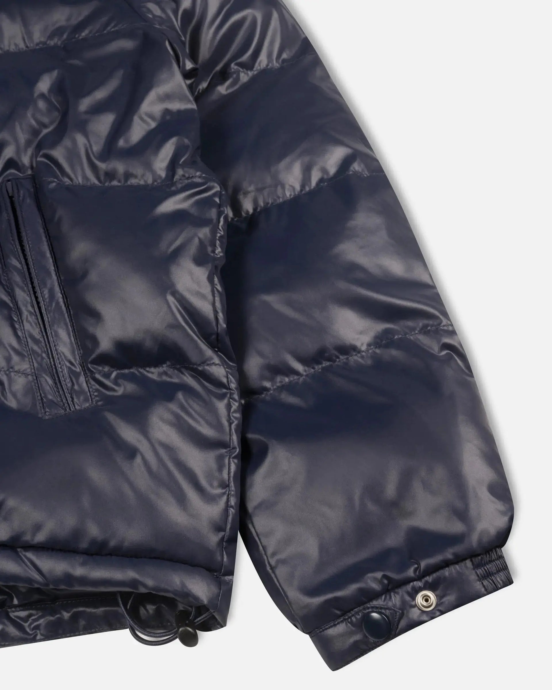 Patta Quilted Script Logo Puffer Jacket (Navy) Patta