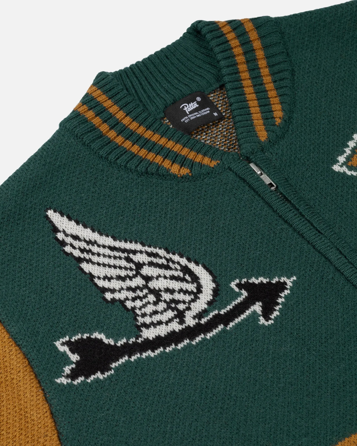 Patta Varsity Knitted Cardigan (Pine Grove) Patta
