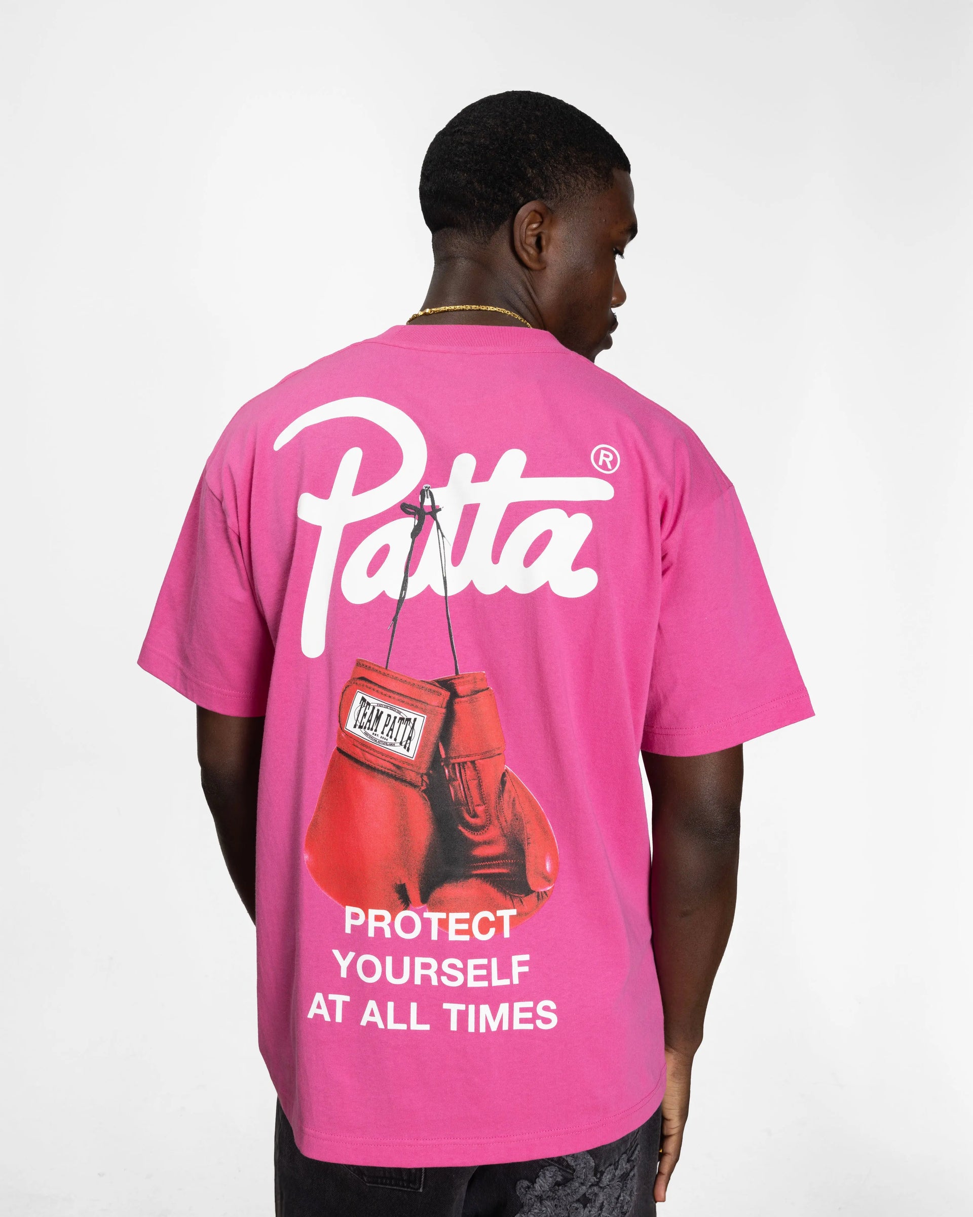 Patta Protect Yourself T-Shirt (Ibis Rose) Patta