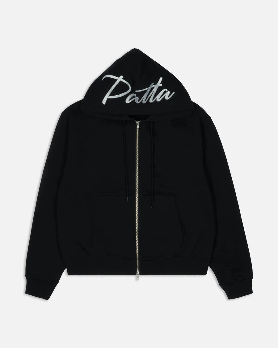 Patta Embro Classic Zip Up Hooded Sweater (Black) Patta