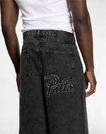 Patta Whiskers Denim Shorts (Black) (Black Denim) Patta