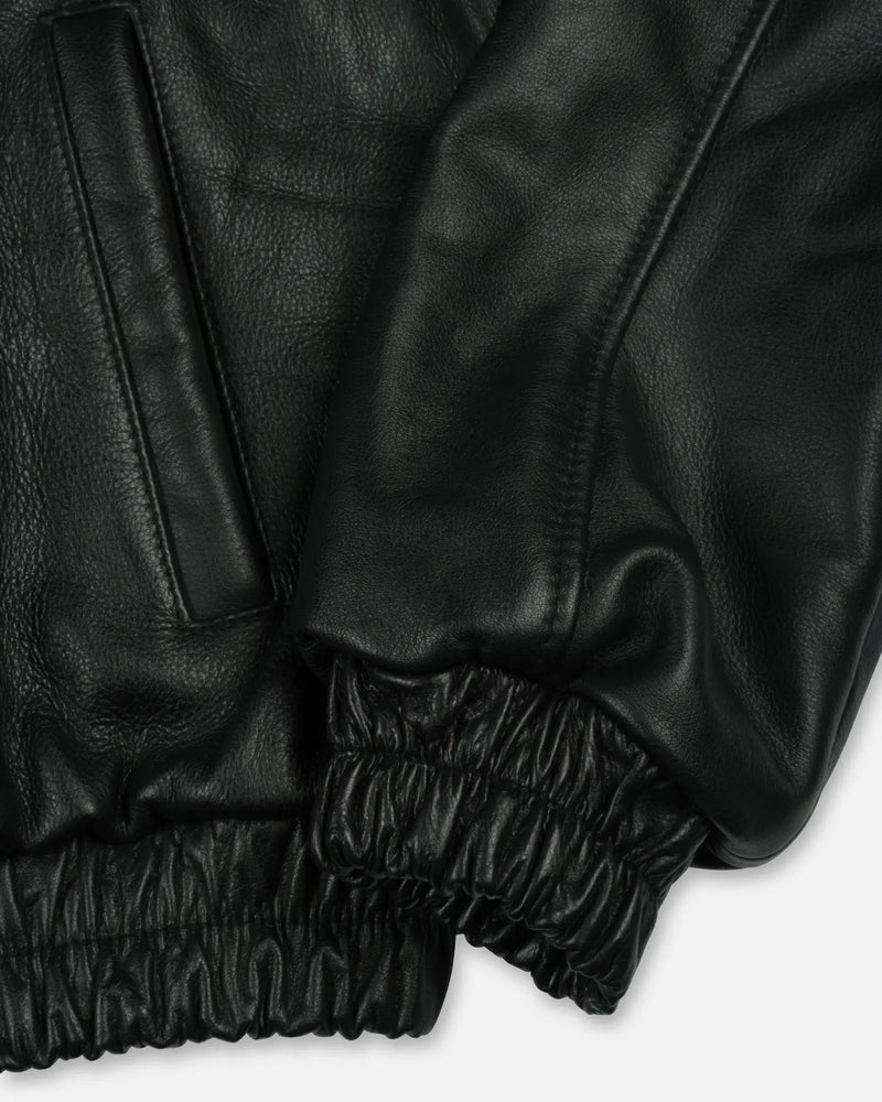 Patta Leather Bomber Jacket (Black) Patta
