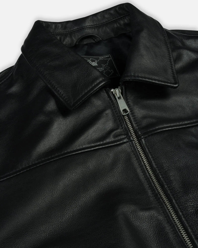 Patta Leather Bomber Jacket (Black) Patta