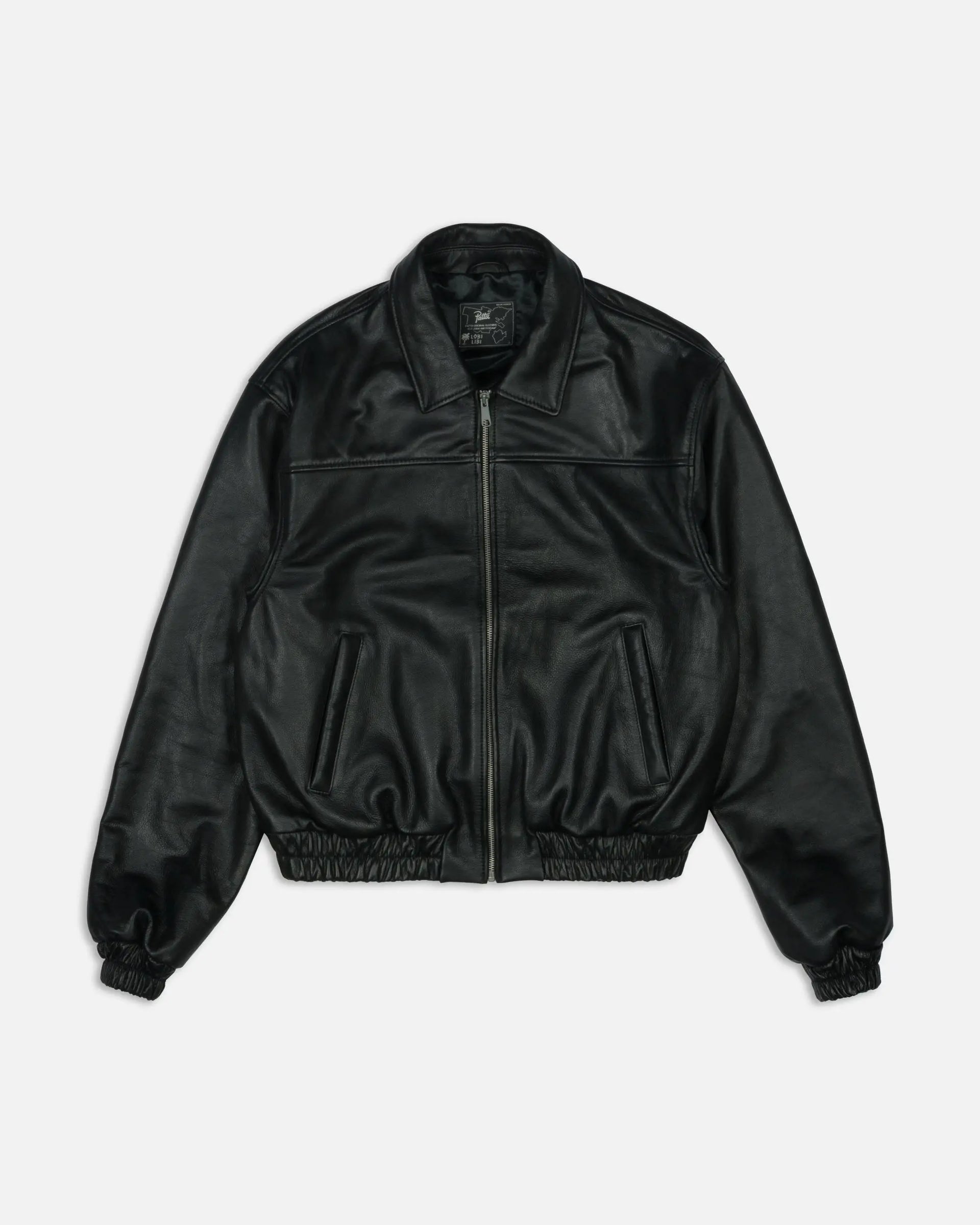 Patta Leather Bomber Jacket (Black) Patta