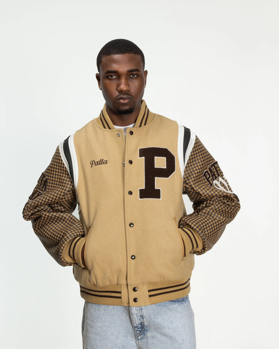 Patta Athletic P Houndstooth Varsity Jacket (Starfish) Patta