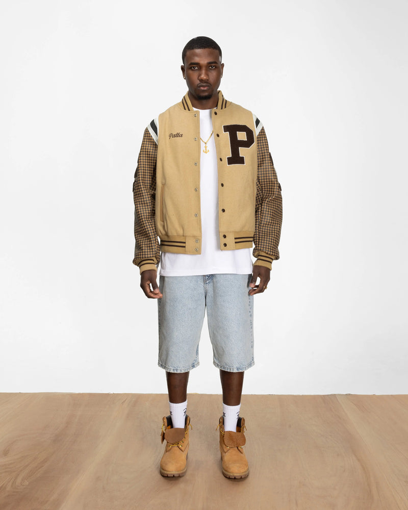 Patta Athletic P Houndstooth Varsity Jacket (Starfish) Patta