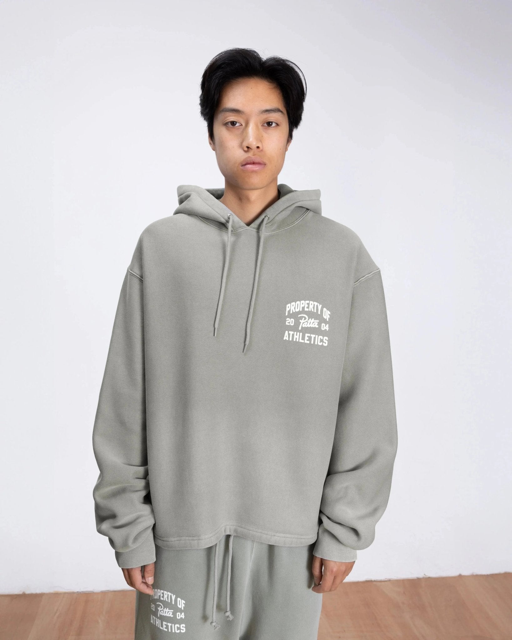 Patta Athletic Drawcord Hooded Sweater (Limestone) - Patta