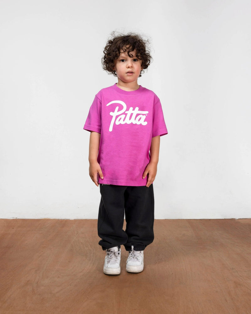 Patta Script Logo Kids T-Shirt (Fuchsia) - Patta